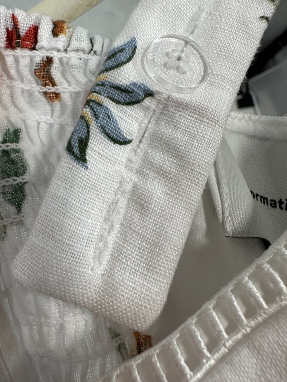 Reformation Everett Linen Midi Dress Corsini White Floral LWD Brunch Prairie 0 - Picture 7 of 9